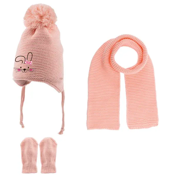 Kitti Atkı Bere Eldiven Takım Somon Kitti Atkı Bere Eldiven Takım Somon