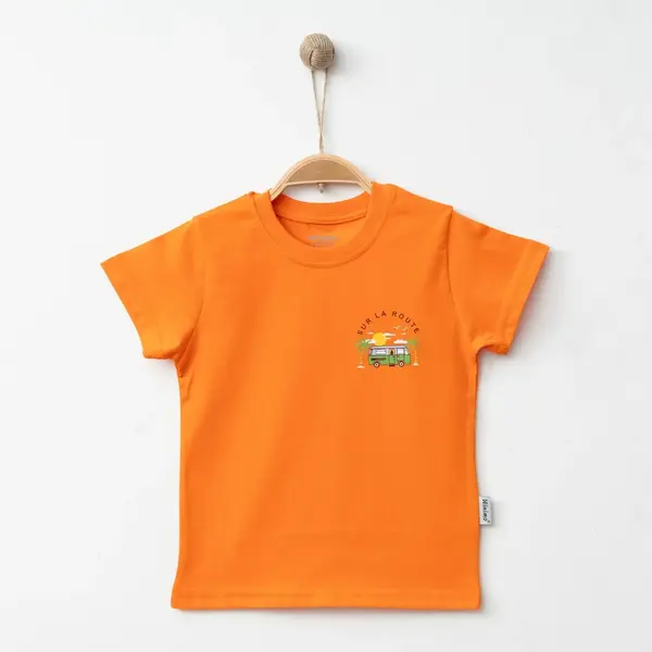 Winimo T-Shirt Otobüs Baskılı Turuncu