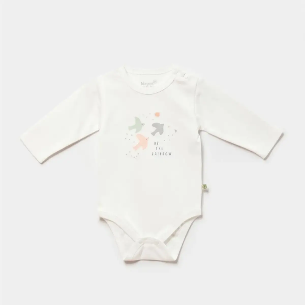 Bibaby Organik Body Tiny Birds Ekru - Yeşil