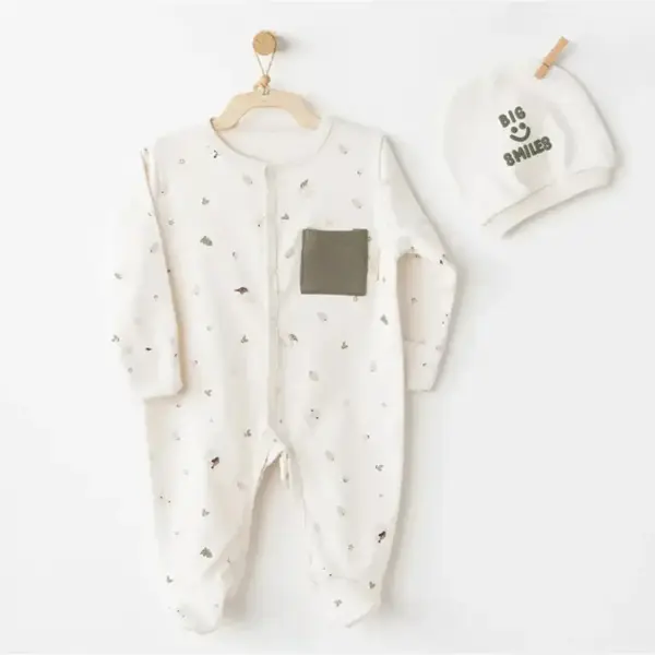 Andy Wawa Tulum Şapka Takım My 1st Wardrobe Ekru