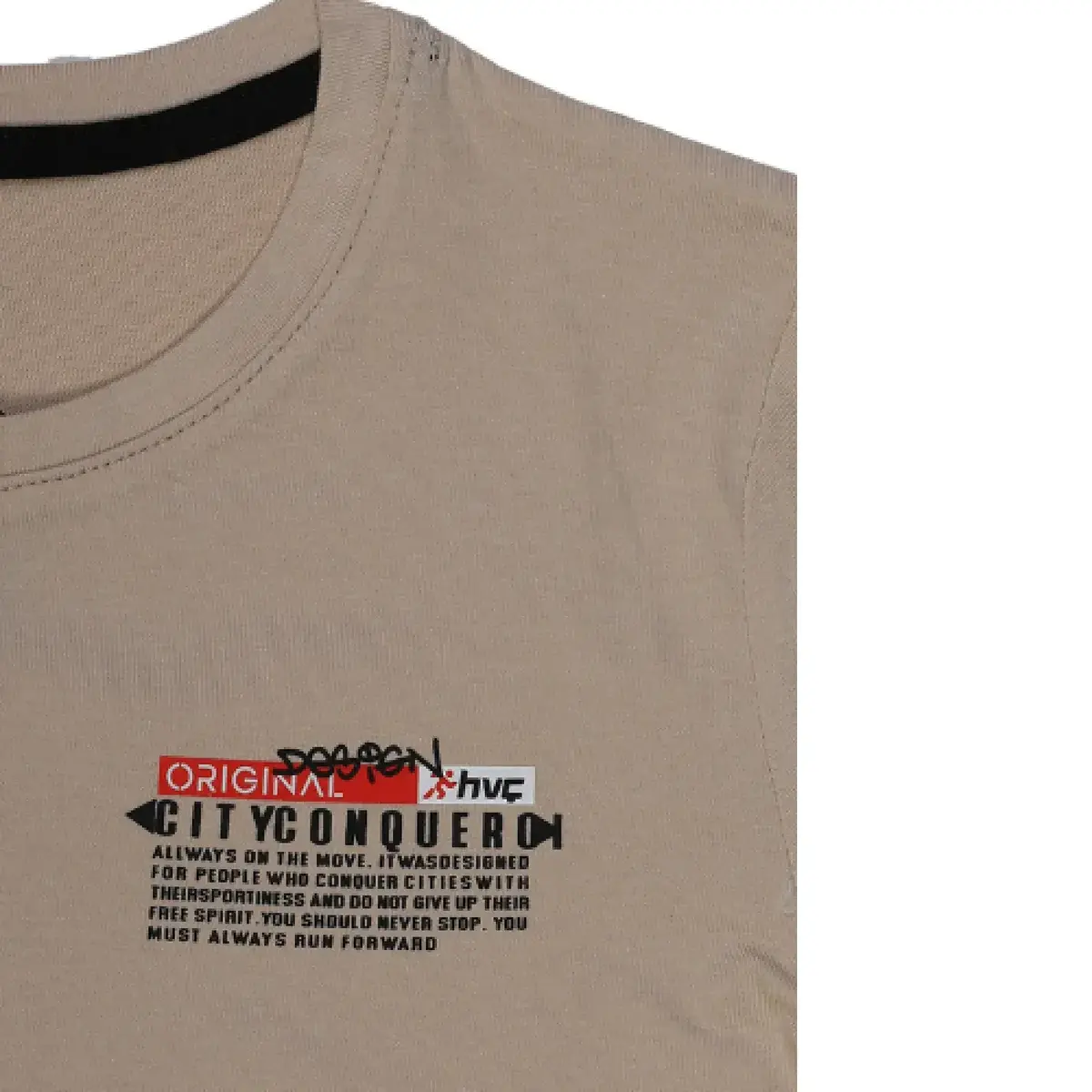 Hvc T-Shirt Orijinal Baskılı Kahverengi