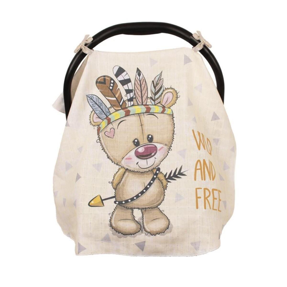 Sevi Bebe Müslin Anakucağı Örtüsü Pano Baskılı Ayıcık Sevi Bebe Müslin Anakucağı Örtüsü Pano Baskılı Ayıcık