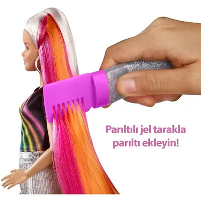 Barbie Gökkuşağı Renkli Saçlar Bebeği