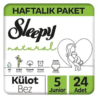 Sleepy Natural Külot Bebek Bezi 5 Beden 11-18 kg 24lü
