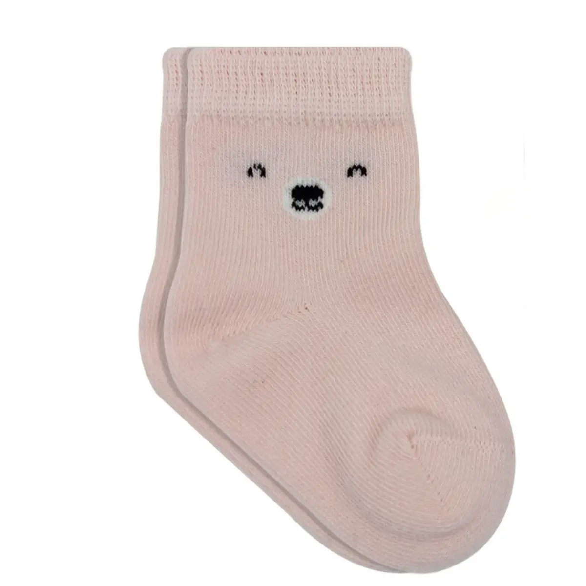 Bibaby Çorap Soket 2li Bistyle Bear Penye Pembe