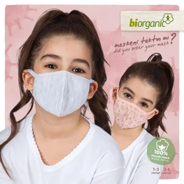 Bibaby Organik Maske 2li Kirpi Pembe - Kar Melanj