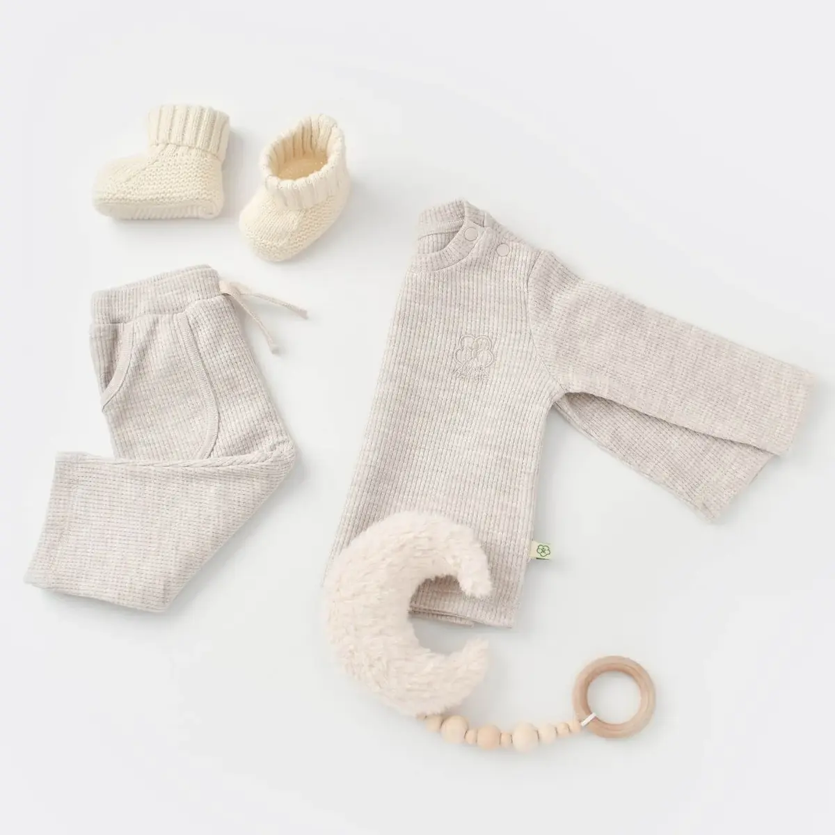 Bibaby Organik 2li Takım Nature In Waffle Kahve Melanj