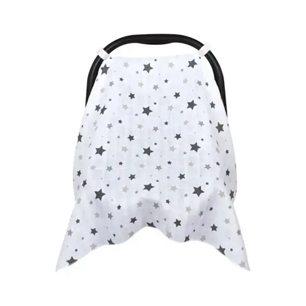 Sevi Bebe Müslin Ana Kucağı Örtüsü Yıldız Yağmuru Gri