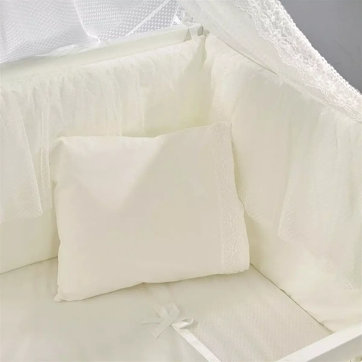 Meltem Kids Kral Beşik 60x120 cm Beyaz - Ekru