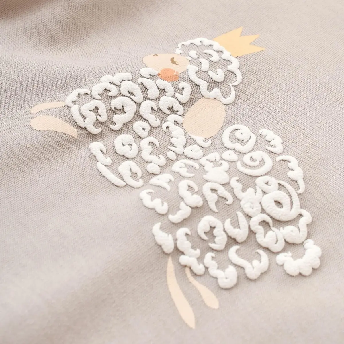 Bibaby Organik Sweatshirt Curly Sheep Bej