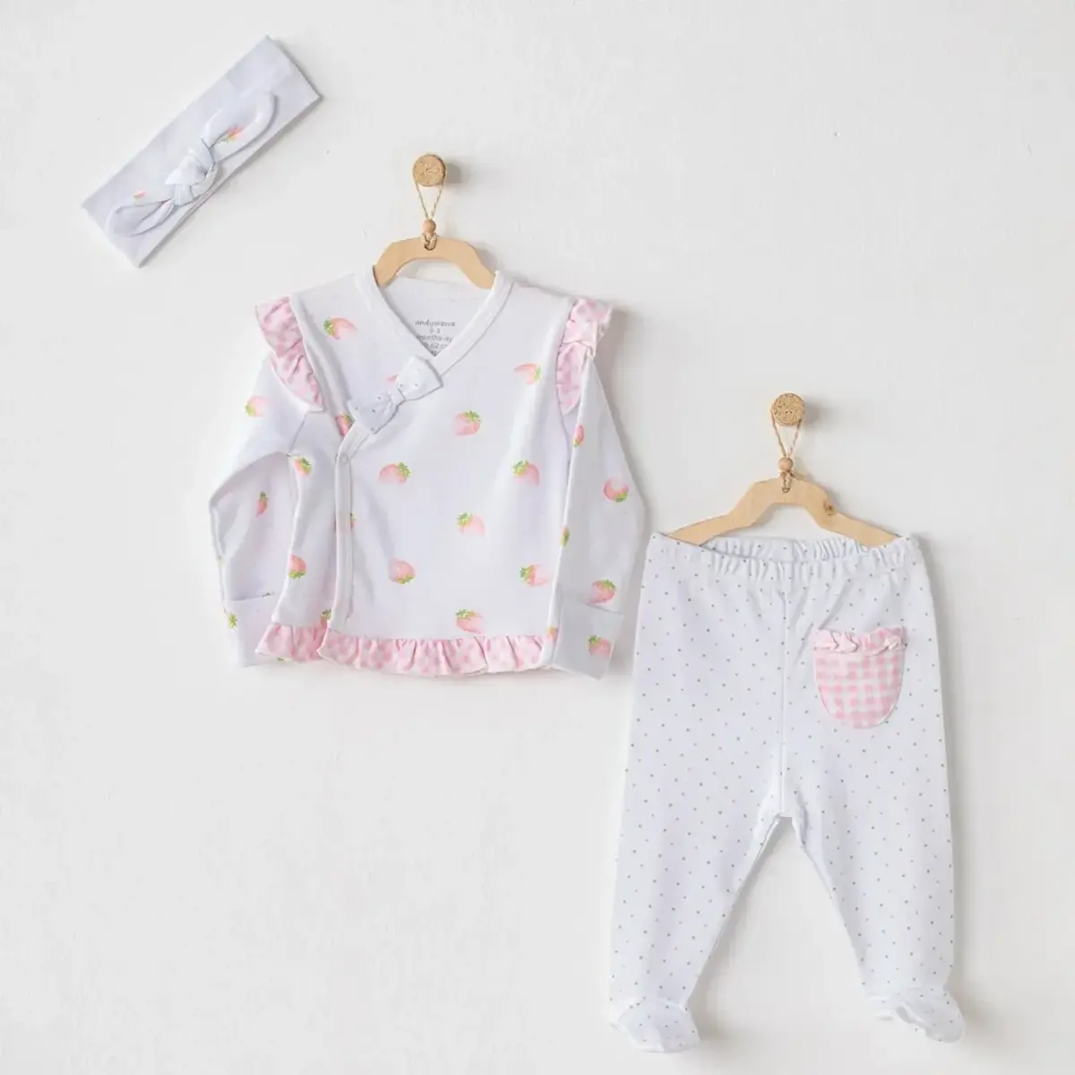 Andy Wawa Zıbın Takımı 3lü Watermelon & Strawberry Beyaz