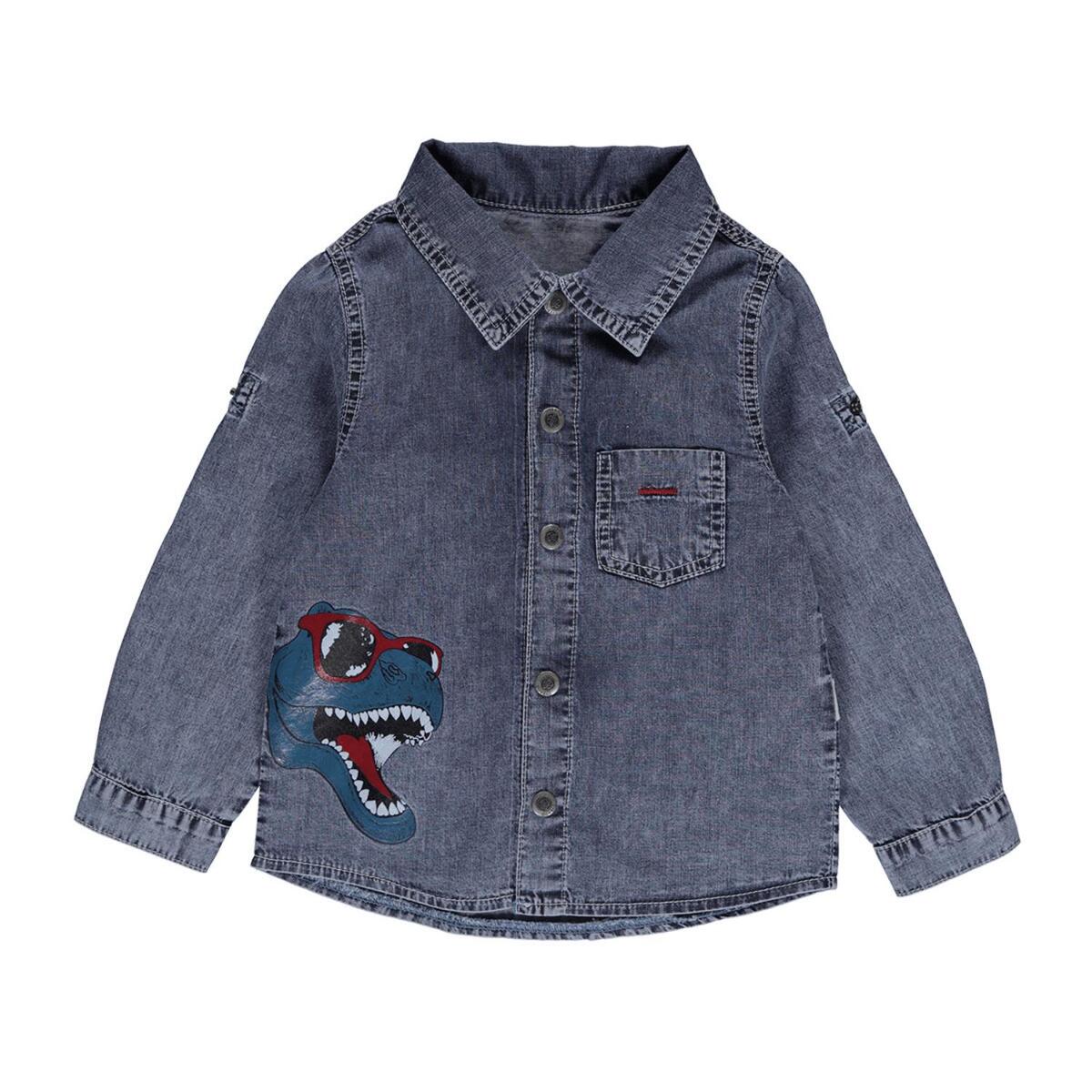 Overdo Gömlek Dinazor Baskılı Kot