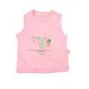 Mini Damla T-Shirt Kolsuz Tropikal Pembe