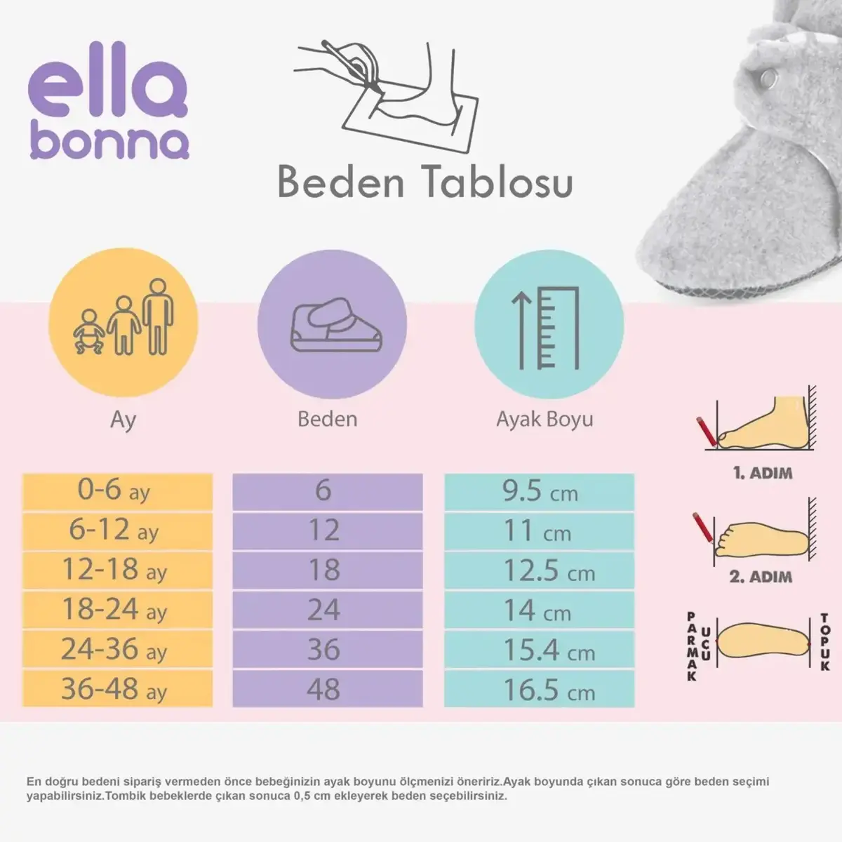Ella Bonna Ev Botu Organik Pamuk Kaydırmaz Taban Basic Bej