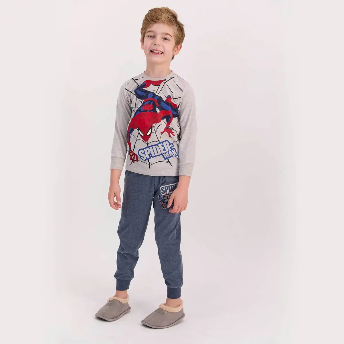 Spider Man Pijama Takımı Bej Melanj
