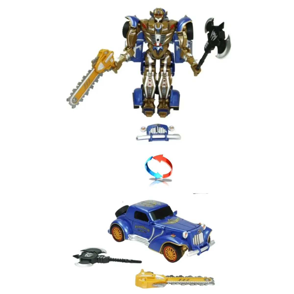 Vardem Kutulu Dönüşebilen Robot - Araba (Işıklı Ve Sesli)