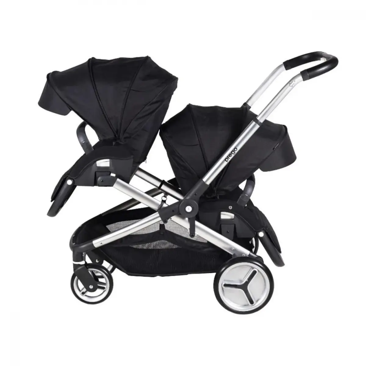 Prego İbiza Travel Sistem İkiz Bebek Arabası Siyah