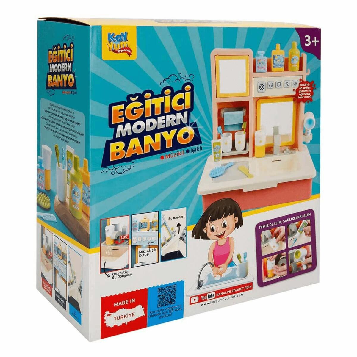 Eğitici Modern Banyo Lavabo Sesli Ve Müzikli Pembe