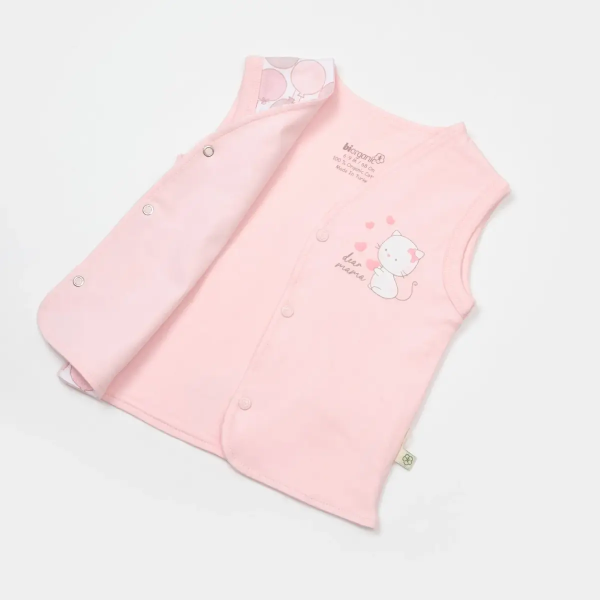 Bibaby Organik Yelek My Dear Mama Pembe