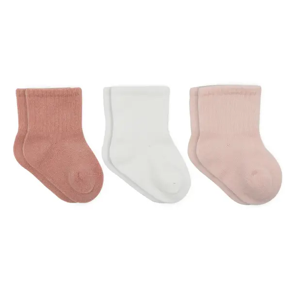 Bistyle Soket Çorap Penye 3lü Cherry Girl Pudra - Ekru - Pembe