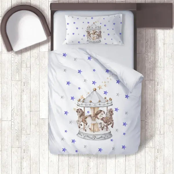 Momys Care Atlı Karınca Dönme Dolap Bebek Nevresim Takımı 100x150 Cm