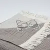 Bistyle Müslin Battaniye Jakarlı Hello Dragonfly 110x110cm Ekru