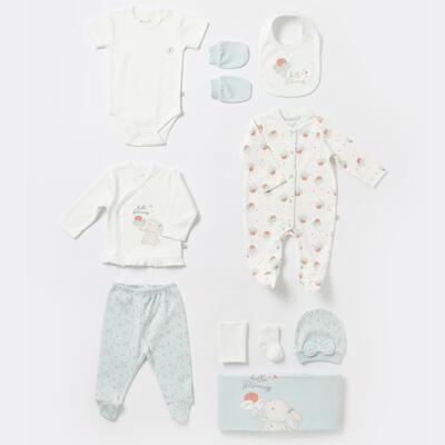 Bibaby Organik Hastane Çıkışı 10lu Pretty Ears Bunny Mint - Ekru