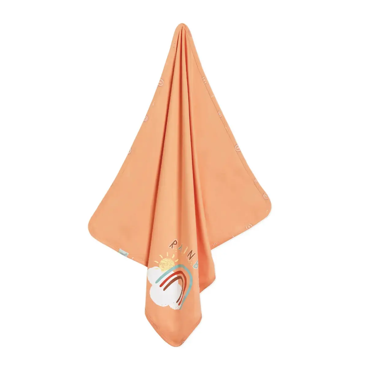 Bibaby Organik Battaniye Happy Rainbow Somon - Ekru