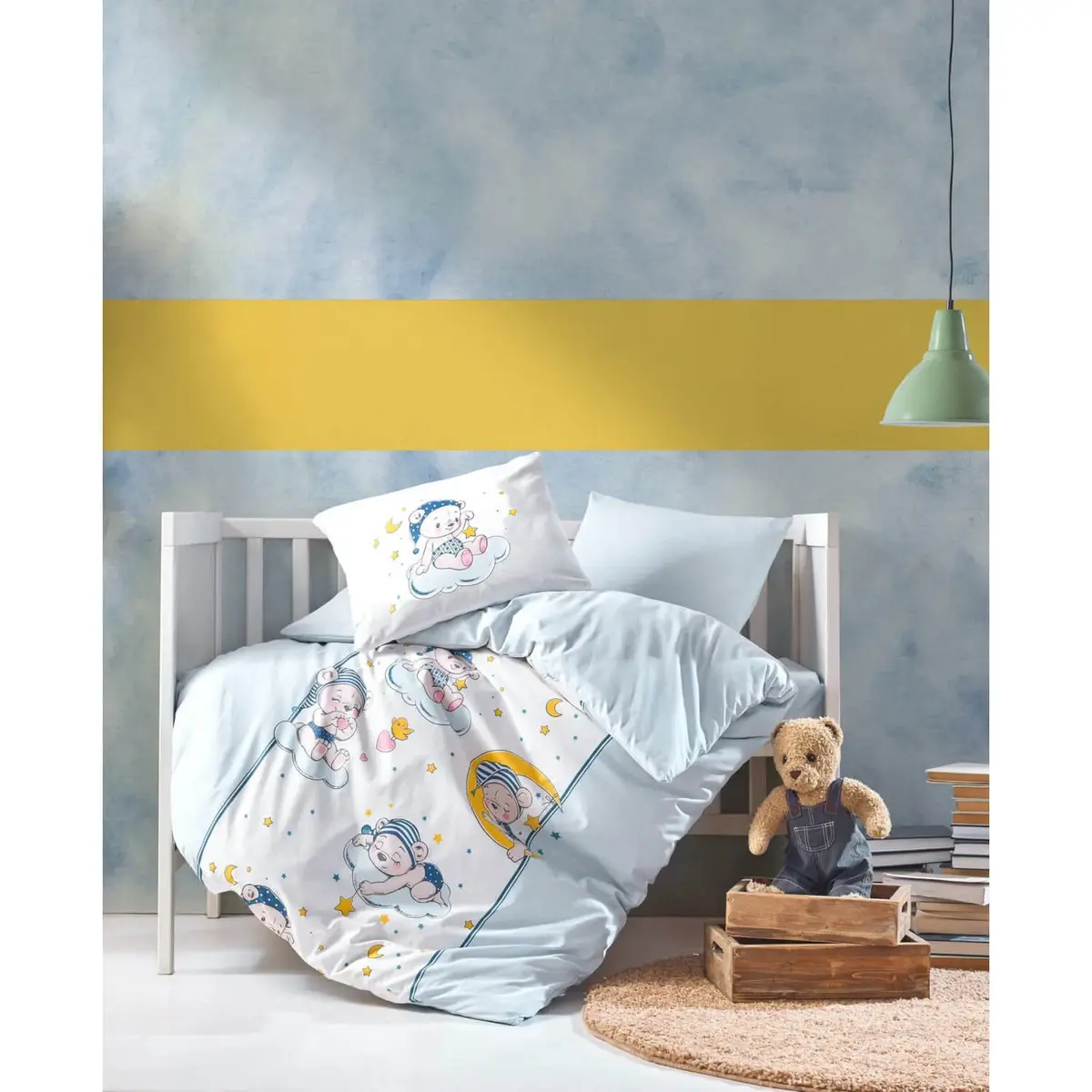 Cottonbox Bebek Nevresim Takımı Bear Mavi