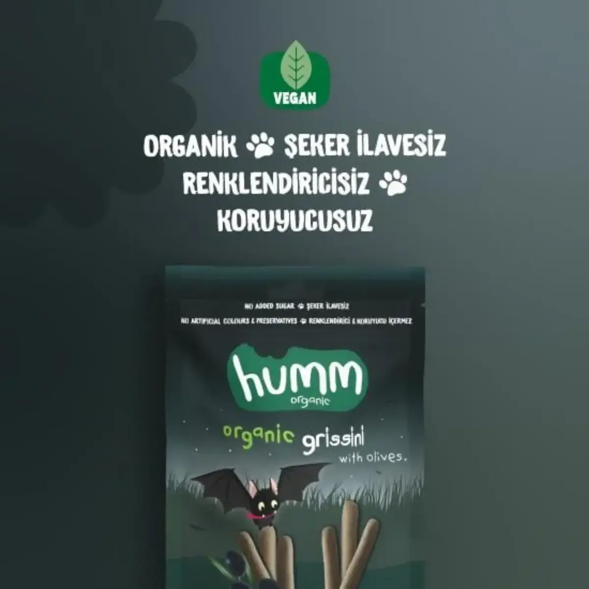 Humm Organik Vegan Zeytinli Grissini 55 gr