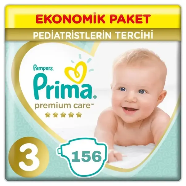 Prima Premium Care Bebek Bezi 3 Beden Midi 6-10 Kg 52li Ekonomik Paket x3