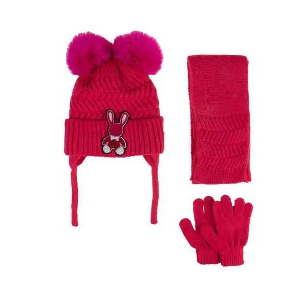 Kitti Eldiven Atkı Bere Takım 1-4Yaş Fuşya Asortili