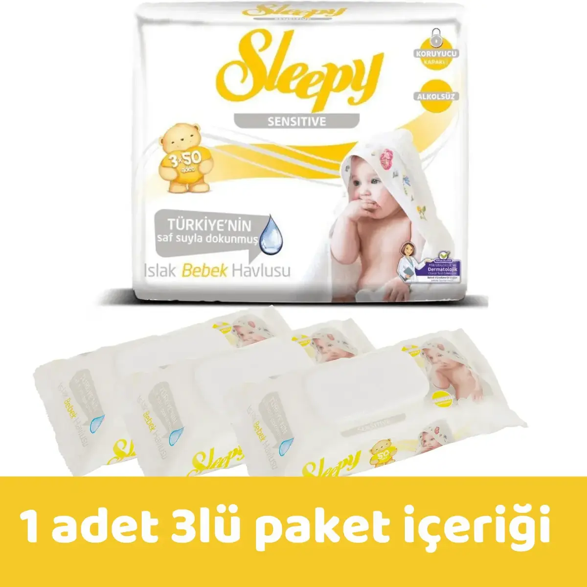 Sleepy Sensitive Islak Mendil 3x50li x3