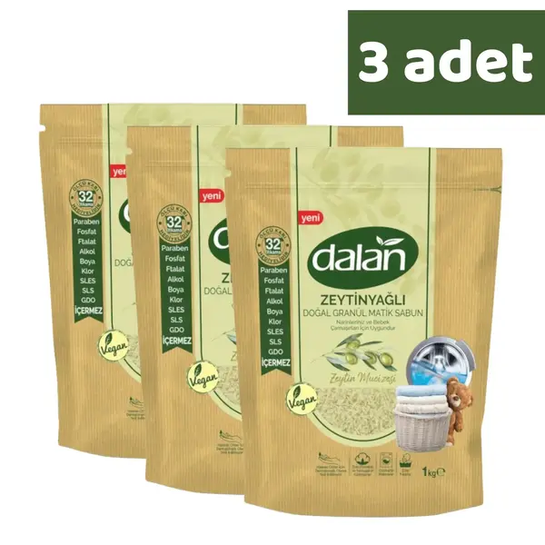 Dalan Doğal Granül Sabun Zeytinyağlı 1000 gr x 3 Adet