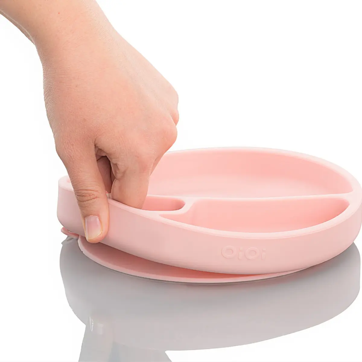 OiOi Vakum Tabanlı Silikon Tabak Porsiyon 6+ Ay Bubble Beige