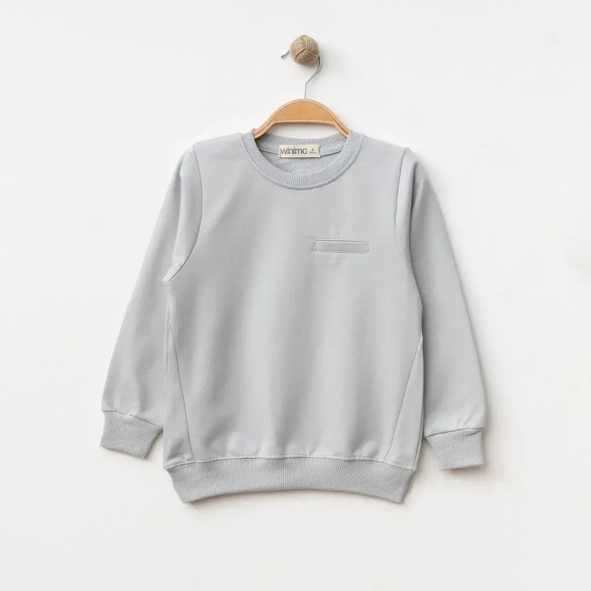 Winimo Sweatshirt Parçalı Basic Boyalı Gri