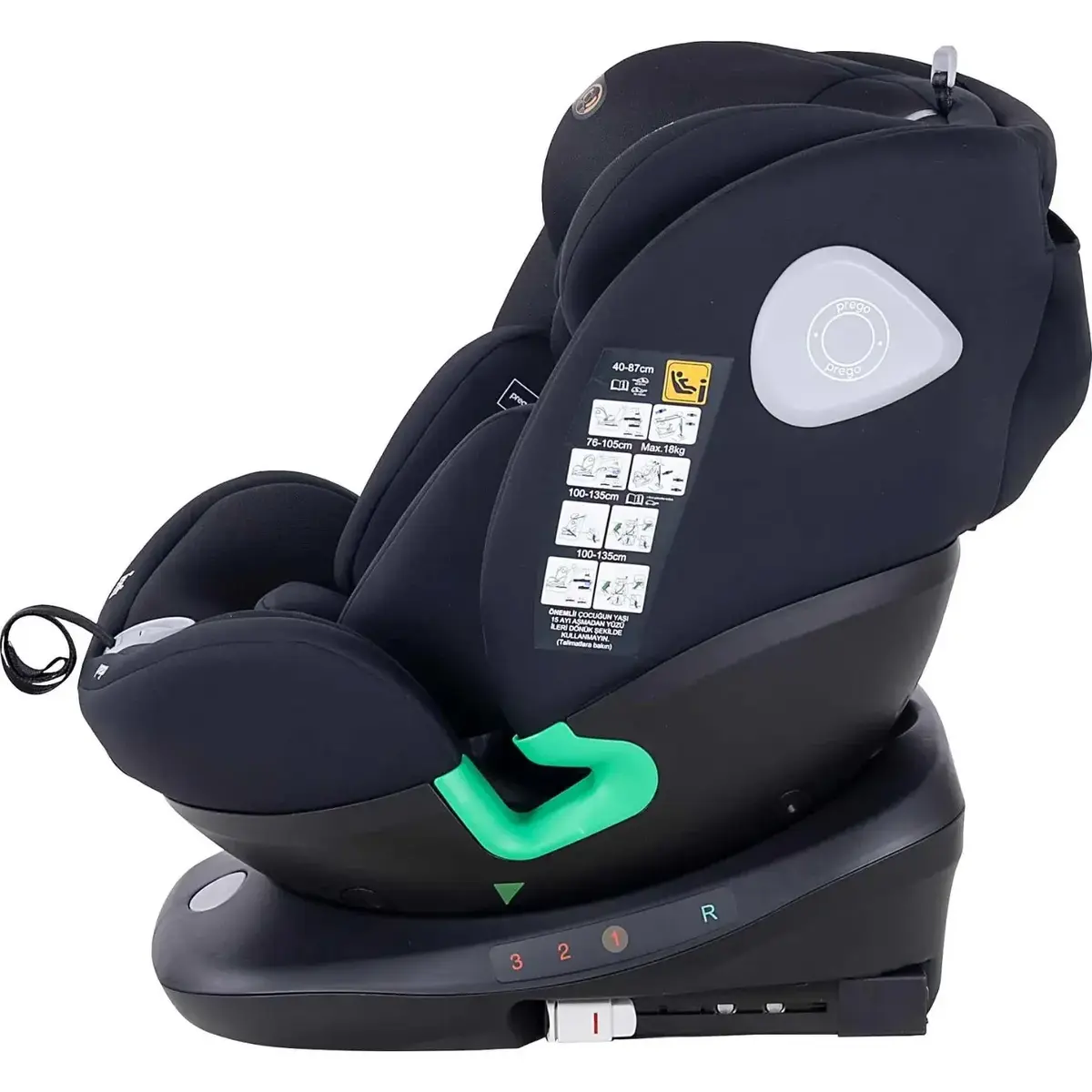 Prego Q9004 Tronfix I-Size Oto Koltuğu 0-36 Kg Siyah
