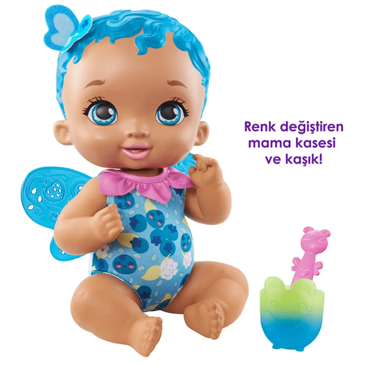 My Garden Baby Kelebek Bebeğimin Yemek Zamanı Mavi Saçlı Bebek