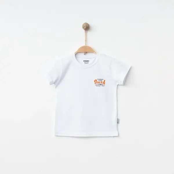 Winimo T-Shirt Surf Baskılı Beyaz