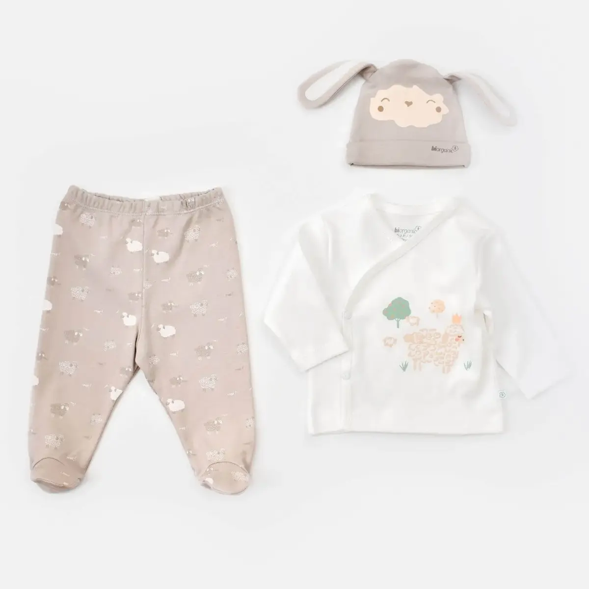 Bibaby Organik Zıbın Takımı 3lü Curly Sheep Ekru Bibaby Organik Zıbın Takımı 3lü Curly Sheep Ekru