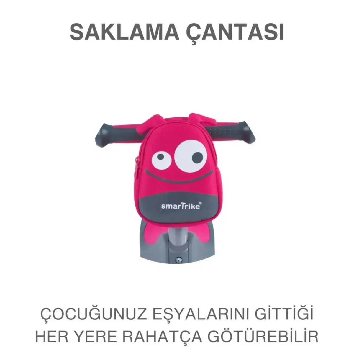 SmarTrike T1 3’ü 1 Arada Oturaklı ve Çantalı Çocuk Scooterı- Pink