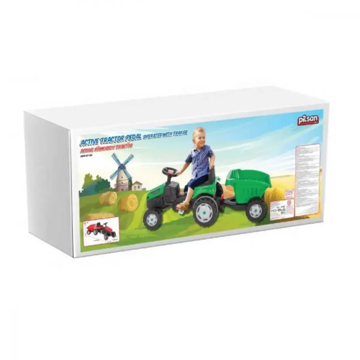Pilsan Active Römorklu Pedallı Traktör Yeşil