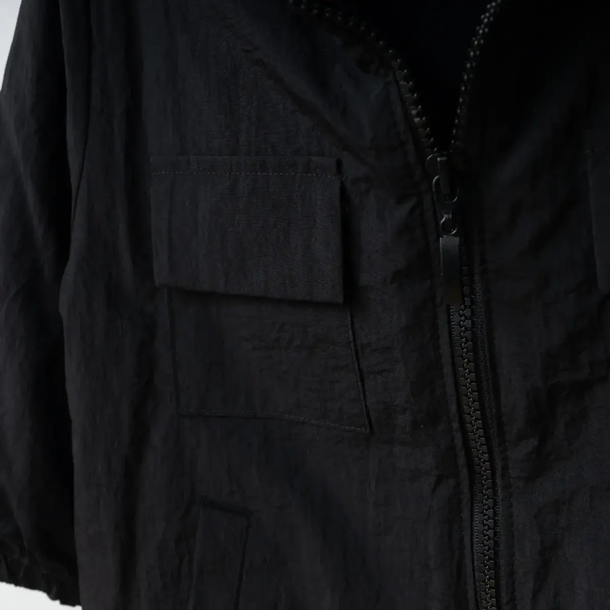 Bebolly Yağmurluk Kapaklı Cep Siyah