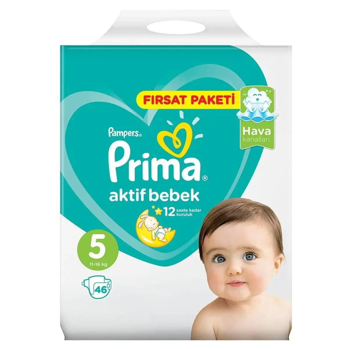 Prima Aktif Bebek Bezi 5 Beden Junior 46lı Fırsat Paketi