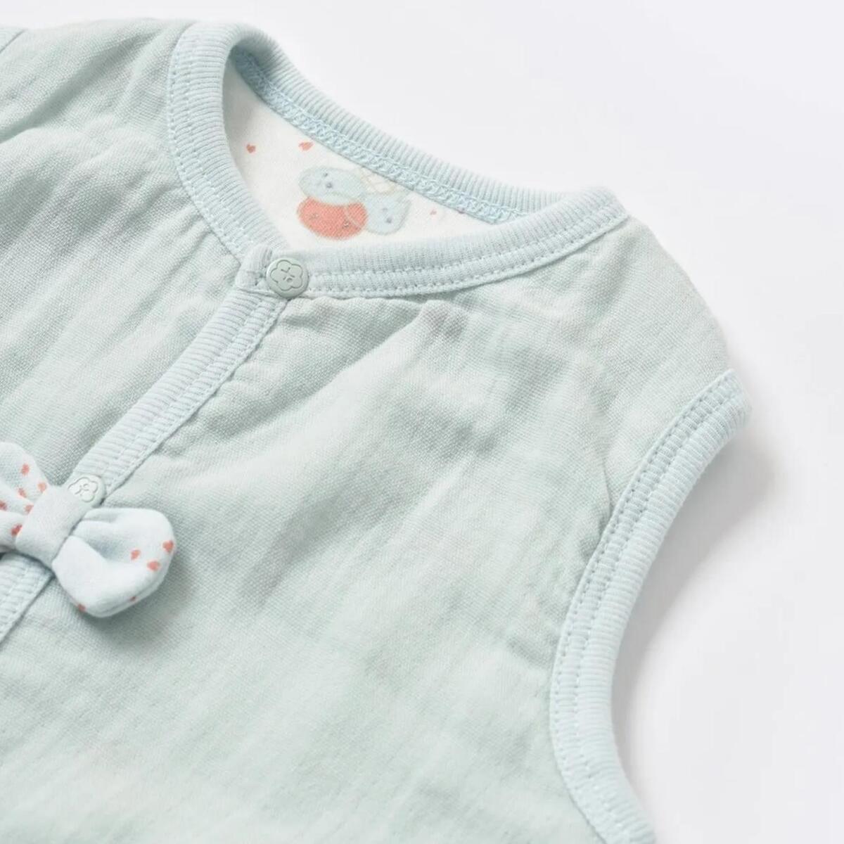 Bibaby Organik Yelek Pretty Ears Bunny Mint - Ekru