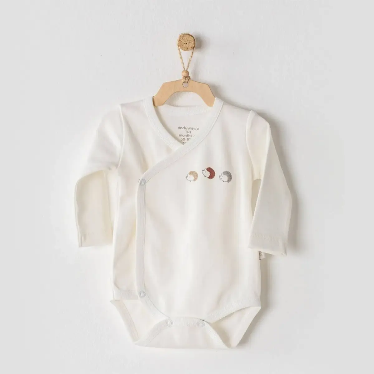 Andy Wawa Zıbın Body Organik Newborn Baby Ekru