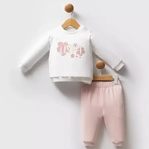 U.S. Polo 2li Takım Beyaz - Pudra