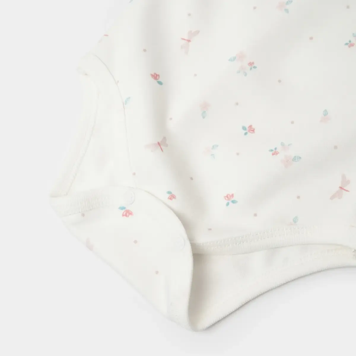 Bibaby Organik Body Kısa Kol Always Happy Ekru - Gül Kurusu