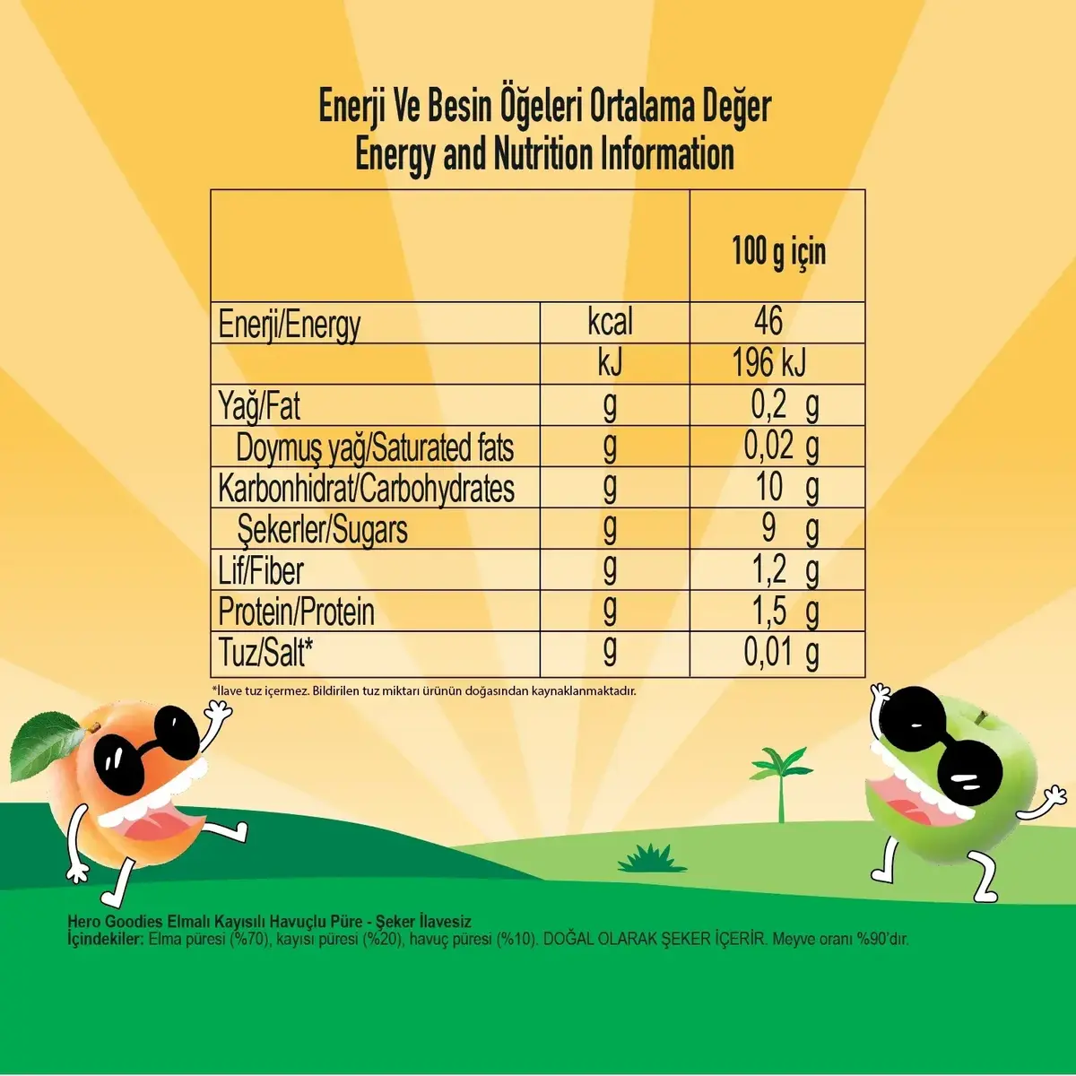 Hero Baby Goodies Kayısı-Elma Meyve Püresi 100 gr