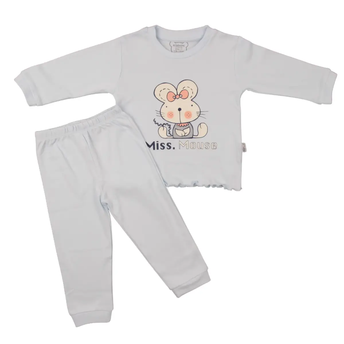 Mini Damla Pijama Takımı Mouse Mavi